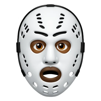 Masque de hockey de kanye west avec deux trous au dessus de la place de vision, et 6 trous en dessous de la place du nez sticker