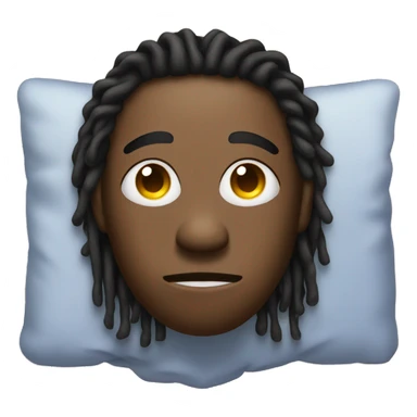 “Black man with dreadlocks, sick in bed, flushed face.” sticker