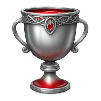 silver chalice with detailing on the outside with red liquid inside  sticker