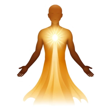 Human silhouette dissolving into light, soul transcending, spiritual enlightenment sticker