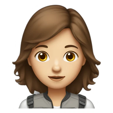 enginerr-developer girl with brown hair and laptop sticker