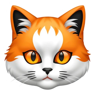 calico cat with white mask sticker