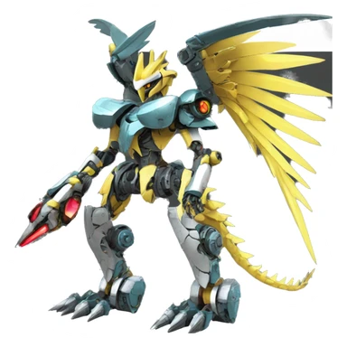 mechanical spiky Medabot-raptor-dragon-Bionicle-mecha full body sticker