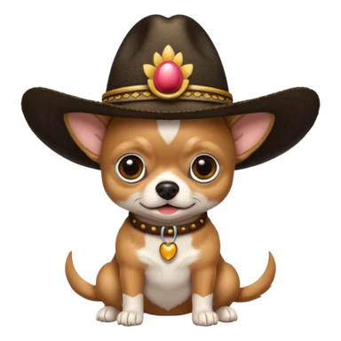 Chihuahua negro con cafe con sombrero de paja sticker