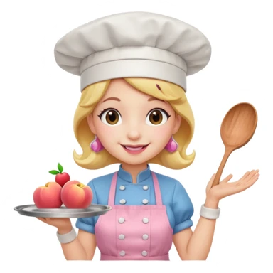 Pink chef princess peach sticker