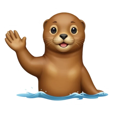 sea lion waving sticker