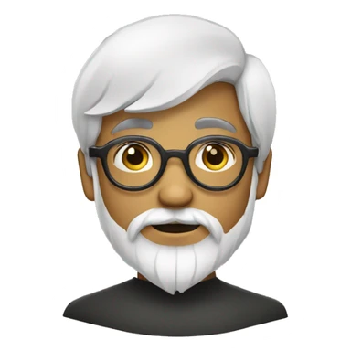 White complex Indian boy with beard and moustache wearing pentagonal glasses sticker