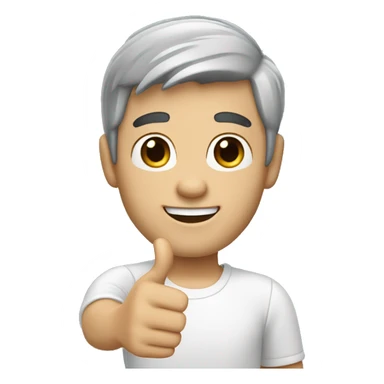 memoji of a black hair white skin 25 year old man, giving a thumbs up sticker