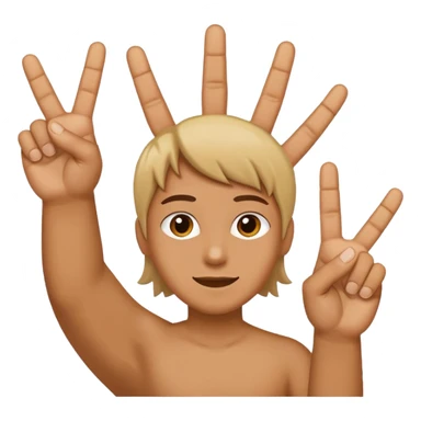 🤷🏻‍♂️ 6 in left hand and 7 in the right hand sticker