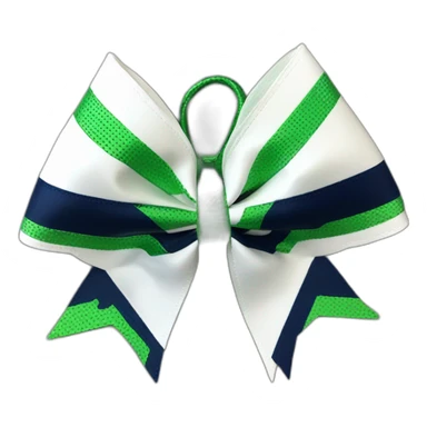 Maces cheerleading bow, white green navy blue sticker
