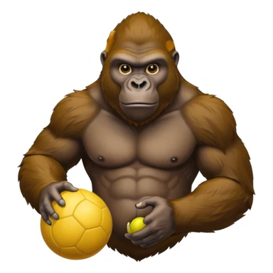 Gorilla with yellow kickball sticker