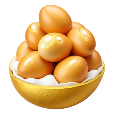 3D rendered authentic Hong Kong egg puffs (港式鸡蛋仔) with golden egg-shaped bubbles, perfect crispy exterior, hyper-realistic texture, glossy finish, soft lighting, traditional hexagonal pattern sticker