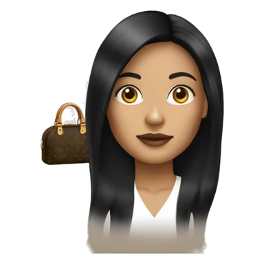Woman with long black hair Louis Vuitton bag  sticker