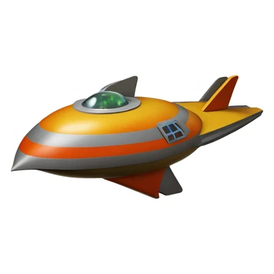 50s Photographic Painted Flying Starship spacecraft bird’s house wooden  sticker