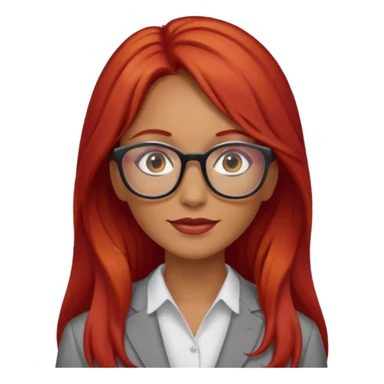 Una mujer con pelo rojo y lentes trigueña pelo largo sticker