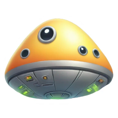 A cute alien spaceship with glowing rainbow beams sticker