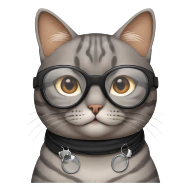 Grey Cat wearing black cooling glass 😎😺 sticker