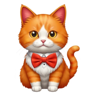 cat wearing a bow tie sticker