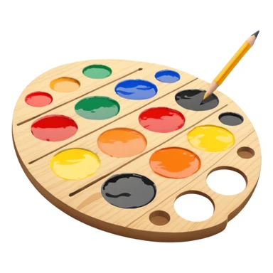 Paint pallete with pencil sticker