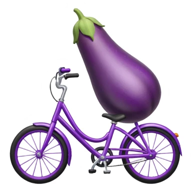 Eggplant riding a bike sticker