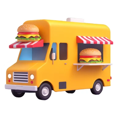 generate me a 3D hamburger food truck sticker