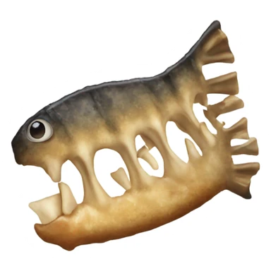 eaten roasted fish bone sticker