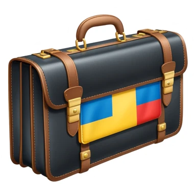 Work opportunities symbol with briefcase and German and Ukrainian flags sticker