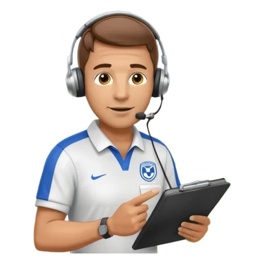 Soccer coach giving instructions on field, stadium lights, cinematic, realistic ⚽📋 sticker