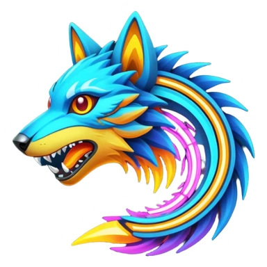 Neon Vibrant Pulsating Trail-glowing Chromatic Trico-Vernid-Protogen-Fionbri-fusion-hybrid sticker