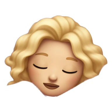 a blonde girl with long eyelashes sleeping under a pink fluffy blanket sticker