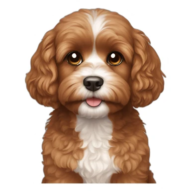 cavoodle with straight brown fur, no curls sticker