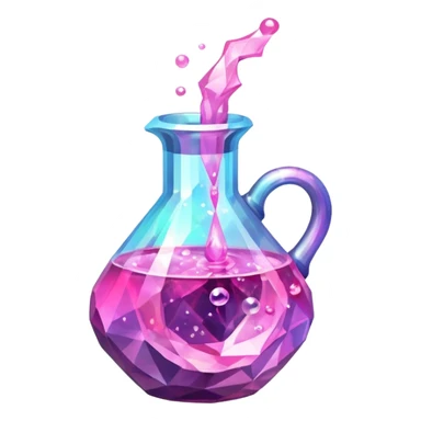pink Magic Fantasy Potion, Glass Low Poly sticker