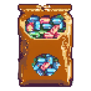 Change the gum to flat strips inside the packet, pixel art style, keep the same look and transparent background. sticker