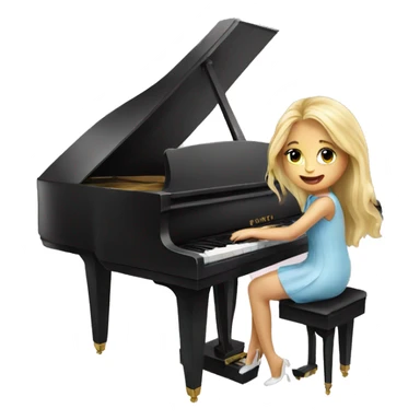 A beautiful blond girl playing piano  sticker