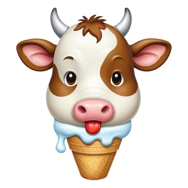 Cow eating ice cream sticker
