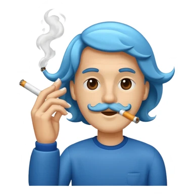 wave smoking a cigarette sticker