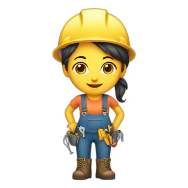 expert standing handyman girl sticker