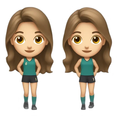 Full body caucasian girl with long Brown hair doing Cristiano Ronaldo siu celebration sticker