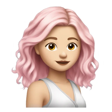 Chloe grace moretz with light pink hair  sticker