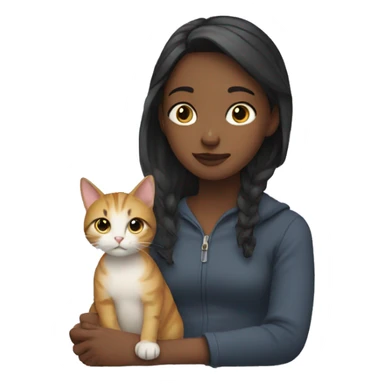 Girl with cat waiting  sticker