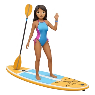 Dark haired women on Standing paddle board sticker