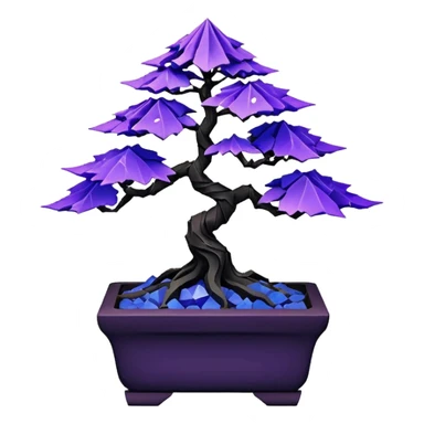  Rustic shiny crystal black-purple fiber optic lights  maple cobalt tiny bonsai origami  sticker