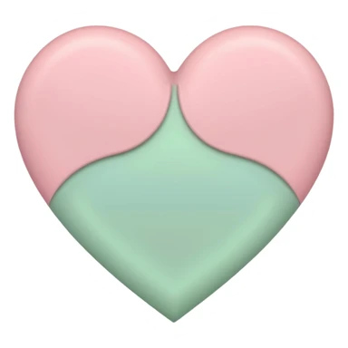 A half pastel green half pastel pink heart sticker