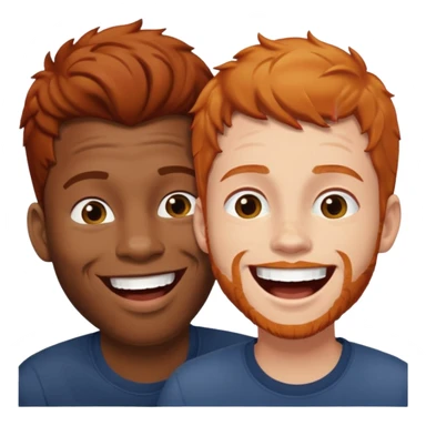 two Black men with ginger hair, laughing together sticker