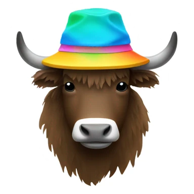 hipster yak in bucket hat sticker