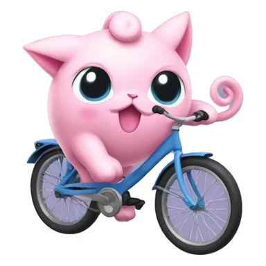 Jigglypuff riding a bike sticker
