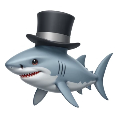 Shark with a top hat sticker
