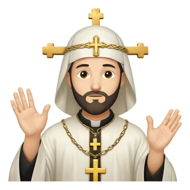 Orthodox Christian priest crossing himself (making the sign of the cross) with the movement of the Cross outlined in gold streaks sticker