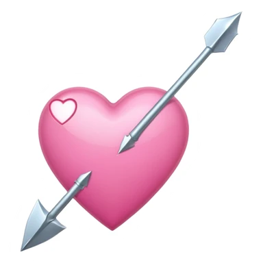 pink heart impelled by arrow sticker