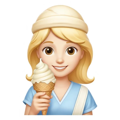 smiling Athena with white ice cream cone sticker